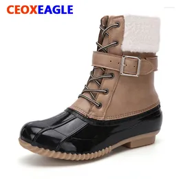 Boots Winter Women High Quality Keep Warm Mid-Calf Waterproof Snow Lace-up Comfortable Ladies Chaussures Femme