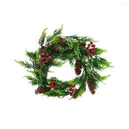 Decorative Flowers Plastic Artificial Pine Cones Berry Vine Leaves Green 190cm Hanging Garland Simulation Needle Rattan Windows