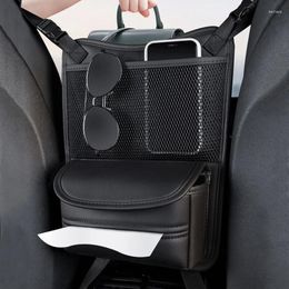 Car Organiser Storage Bag Seat Middle Hanging Multifunctional Partition String Bags Tissue Box Pockets Stowing Tidying Accessory