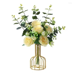 Vases Simple Flower Vase As Shown Iron Art Clear Glass Test Tube Decorative For Home Office Artificial