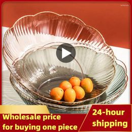 Plates Fruit Tray Plastic Ins Wind Transparent Save Space Pet Kitchen Accessories Dinnerware Storage Basket Household Tableware