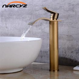 Bathroom Sink Faucets Style Waterfall Faucet Vintage Antiqud Kitchen Mixer Basin Tap XT966