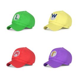Adult children animation game Super Luigi brothers Cosplay hat personality fashion cartoon octagonal cap sun hat baseball cap 240506
