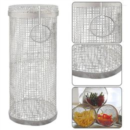 Tools 4Pack BBQ Rolling Rack Basket Stainless Steel Mesh Cylinder For Camping Picnics Outdoor Round Grid