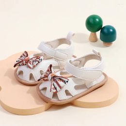 First Walkers Baby Girls 2024 Summer Retro Style 0-1 Years Old Walking Shoes Rubber Soled Sandals