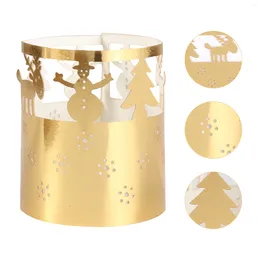 Candle Holders 50 Pcs Paper Hollow Snowflake Pattern Lamp Shade Christmas Ornaments