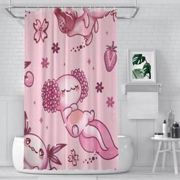 Shower Curtains Pink Bathroom Axolotl Lover Waterproof Partition Curtain Funny Home Decor Accessories