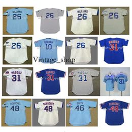 Vin Retro 26 Billy Williams Jersey 10 LEON DURHAM Greg 31 Maddux 42 BRUCE SUTTER 48 RICK REUSCHEL 46 Lee Smith Vintage Baseball Jerseys