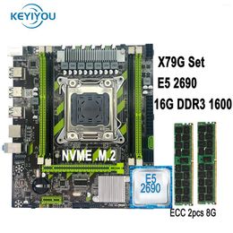 Motherboards X79G LGA 2011 Motherboard Combos XEON Kit E5 2690 CPU And 16GB DDR3 RAM 1600Mhz PC3 12800R Memory X79 Chipest
