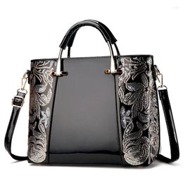 Evening Bags 2024 Fashion Floral Women Handbags European Design Patent Leather Ladies Shoulder Female Girl Crossbody Bag