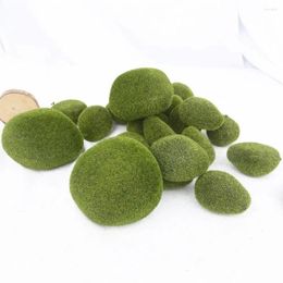 Decorative Flowers 1 Pack Excellent Faux Small Green Moss Rocks Hard-wear Stones Artificial Home Decor