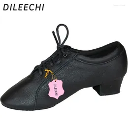 Dance Shoes DILEECHI Genuine Leather Male Latin Square Men's Cowhide Ballroom Dancing