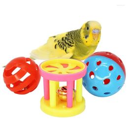 Other Bird Supplies 3 Pieces Birds Toys Set 2 Balls 1 Dumbbell With Bell Parrot Training Cage For Parrotlet Cockatiel