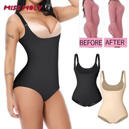 Underbust Bodysuit Shapewear Women Push Up Breast Slim Waist Trainer Tummy Control Body Shaper 240428