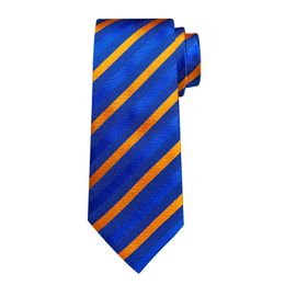 Neck Tie Set Elegant Orange Striped Blue Mens 8cm Silk Tie Set Pocket Suqare Cufflinks Business Wedding Prom Suits Accessories Gift for Men