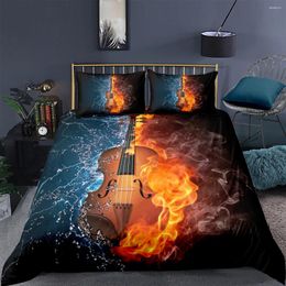 Bedding Sets 3D Duvet Cover Set Comforter Cases Pillow Covers Full Twin Double Single Size Cello Pattern Custom Bed Linens