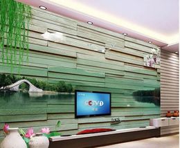 Wallpapers 3d Customised Wallpaper Po WallpaperAntique Brick Chinese Style Landscape Painting Wall Murals