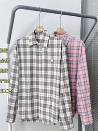 Women's Blouses Retro Contrast Colour Plaid Blouse 2024 Spring Single Breasted Ladies Turn-Down Collar Long Sleeve Shirt Tops