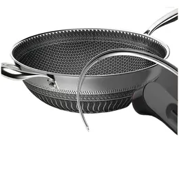 Pans Premium German 316 Stainless Steel Flat Frying Pan No Coating Non-Stick Skillet For Home And Commercial Kitchen