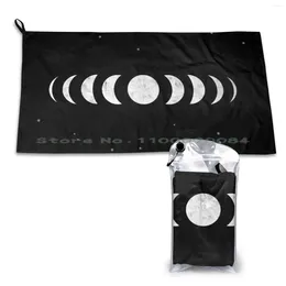 Towel Moon Phase ? Black & White Quick Dry Gym Sports Bath Portable Lover Full R Wicca Witchy Witches Phases