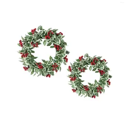 Decorative Flowers Christmas Wreath Green Leaves Home Wall Fireplace Indoor Outdoor Xmas