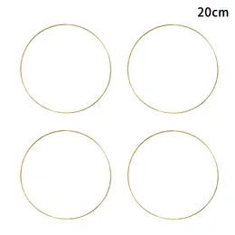Decorative Flowers 4pcs Circle Home Decor Metal Rings Wall Hanging Floral Hoop Baby Shower Birthday For Macrame Dream Catcher Gold DIY