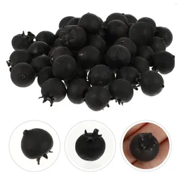 Party Decoration Pack Of 50pcs Simulation Blueberry Fruit Model Artificial Blue Berry Lifelike Food Decorative Ornaments