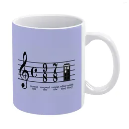 Mugs Wibbly-wobbly Timey-wimey White Mug Custom Printed Funny Tea Cup Gift Personalised Coffee Once Upon A Time Music Notes Who