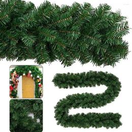 Decorative Flowers 1.8m Artificial Plant Christmas Garland With Lights Fir Pine Tree Branch Decoration Rattan Wreath Vine For Home Decor