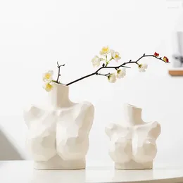 Decorative Figurines Geometric Female Body Ceramic Vase Abstract Modern Art Aesthetics Nordic Home Decor Living Room House Table Decoration