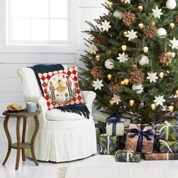 Pillow Christmas Throw Covers Decorative Pillowcase Nutcracker Coverings Holiday Party Decor Accessories