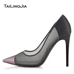 Dress Shoes Mesh Heels Stiletto Pumps Sexy High Heel Pointed Toe Court Women Party Evening Large Size Wholesale 2024 Sale