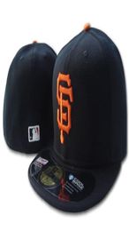 Whole High Quality Men039s SF Giants Sport Team Fitted Caps Flat Brim on Field Full Closed Design Size 7 Size 8 Fitted Bas5867660