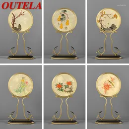 Table Lamps OUTELA Chinese Simple Lamp Vintage Brass LED Desk Light Creative Design For Home Bedroom Living Room Bedside Decor