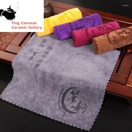 Tea Napkins 2 Pcs/set Thickened Towel Soft Cleaning Plush Absorbent Water Rag Cloth Table Teapot Set Accessories