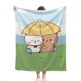 Blankets Panda Bear Hug Bubu Dudu Light Blanket Flannel Family Living Room Plush Sleeping Outdoor Travel Camping Bed Sheet