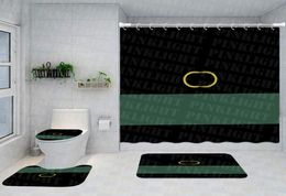 Bathroom Decoration Shower Curtains Designer Letter Print Bathroom Supplie Waterproof Bath Accessories Toilet Three Piece Sets7407460