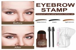 Eyebrow Tools Stencils Stamp Shaping Kit Waterproof Long Lasting Definer With Brush Brow Hairline Shadow Powder Stick Fast Deliv4369827