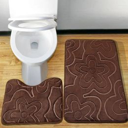 Bath Mats 2pcs/set Brand Memory Foam Rug Set Toilet Pattern Bathroom Non-slip Floor Carpet Kit Mattress For Decor