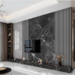 Wallpapers Custom 3d Wallpaper For Living Room Murals Grey Marble