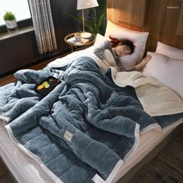 Blankets Flannel Blanket Nap Sheet Warm Thickened Autumn And Winter Comforter In A Variety Of Colours Soft Comfortable