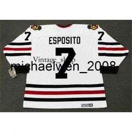 Vin Weng Men Women Youth PHIL ESPOSITO 1966 CCM Vintage Hockey Jersey Custom Goalie-cut Any Name Any Number