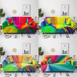 Chair Covers Colourful Print Sofa Cover Personality All-inclusive Elastic For Living Room Sectional Cushion 1PC