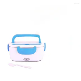 Dinnerware 2 In 1 Car And Home Electric Heating Lunch Box Container Portable Bento Stainless Steel Liner Thermal