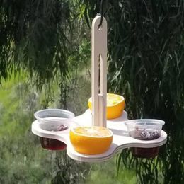 Other Bird Supplies Hook Type Feeder Wooden With Flower Shape Pendant Decoration For Outdoors Garden Hanging Birds Cups