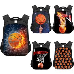 Backpack Blooded Basketbally Print Teenager Boys SchoolBag Reflective Stripe Men Laptop Rucksack Fashion Travel Bags