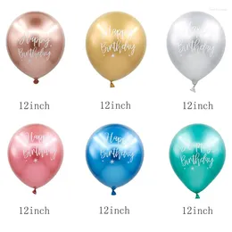 Party Decoration 50Pcs 12inch Happy Birthday Balloon Decor Rose Gold Chrome Metallic Latex Balloons For Baby Shower Decorations