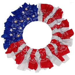 Decorative Flowers American Decor Independence Day Wreath Patriotic Hanging Indoor Decorations Party Supply For Front Outside