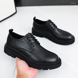Dress Shoes Luxury Mens Formal Black Leather Genuine Lace Up Oxfords For Male Wedding Party Office Business Casual