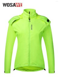 Racing Jackets WOSAWE Women Cycling Raincoat With Storage Bag Rainstorm Proof Top Outdoor Sports Long Sleeve Clothes BH212